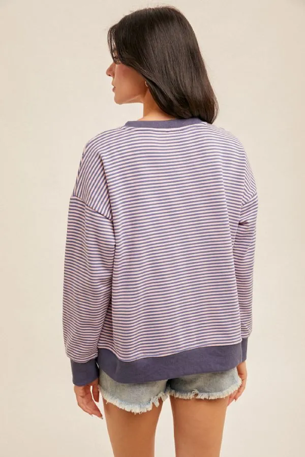 Bitzy Oversized Stripe Sweatshirt