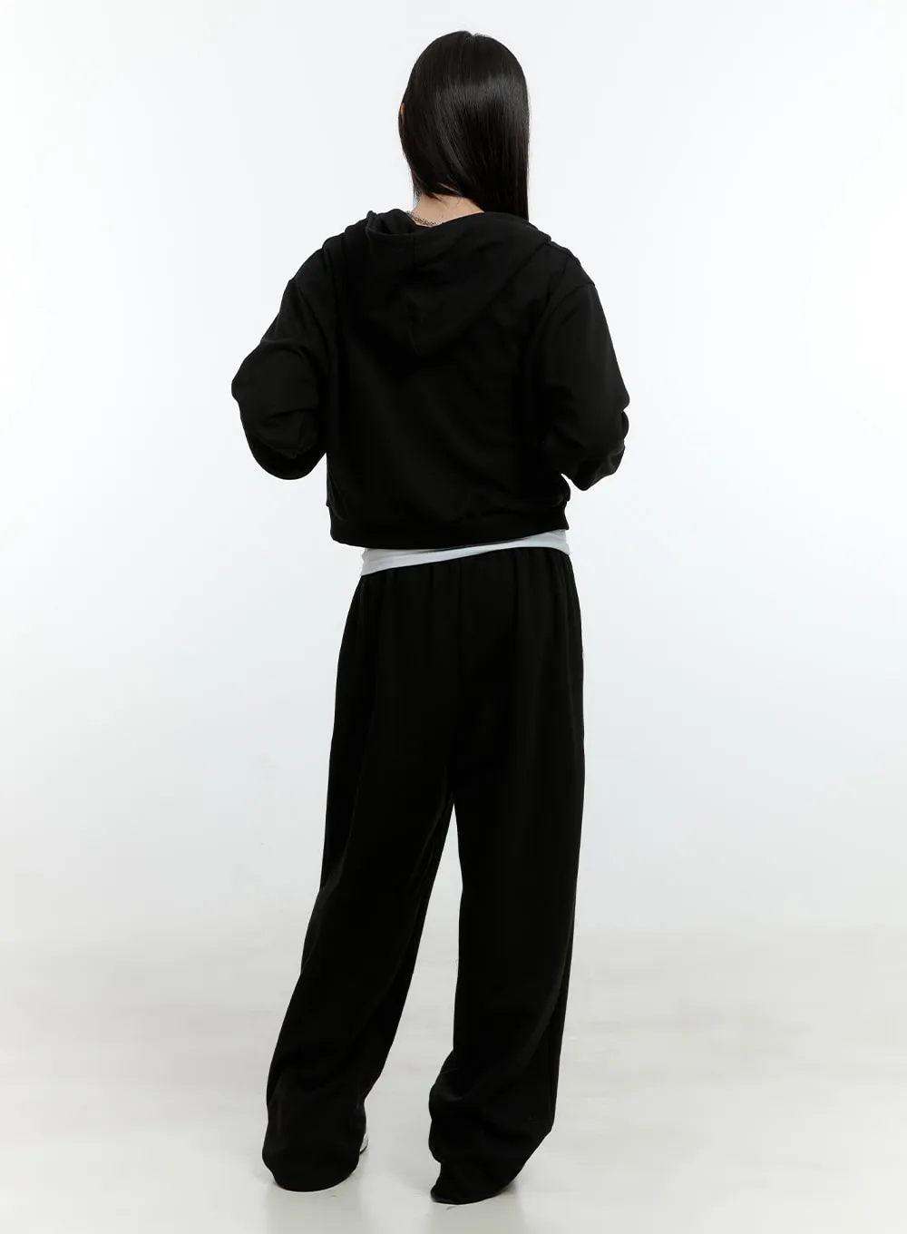 Cozy Embroidered Wide-Leg Sweatpants CF506