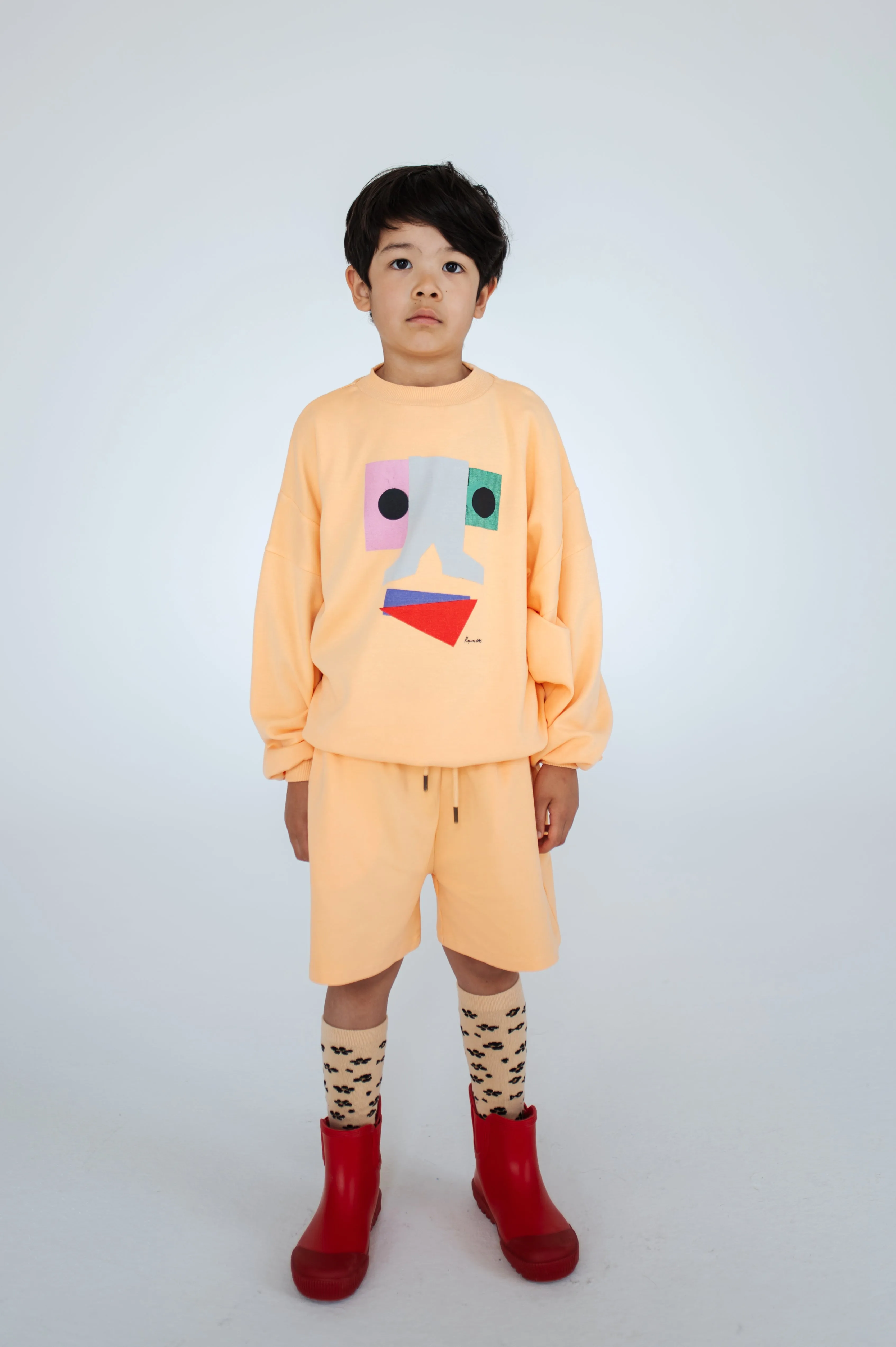 crewneck sweater - apricot orange