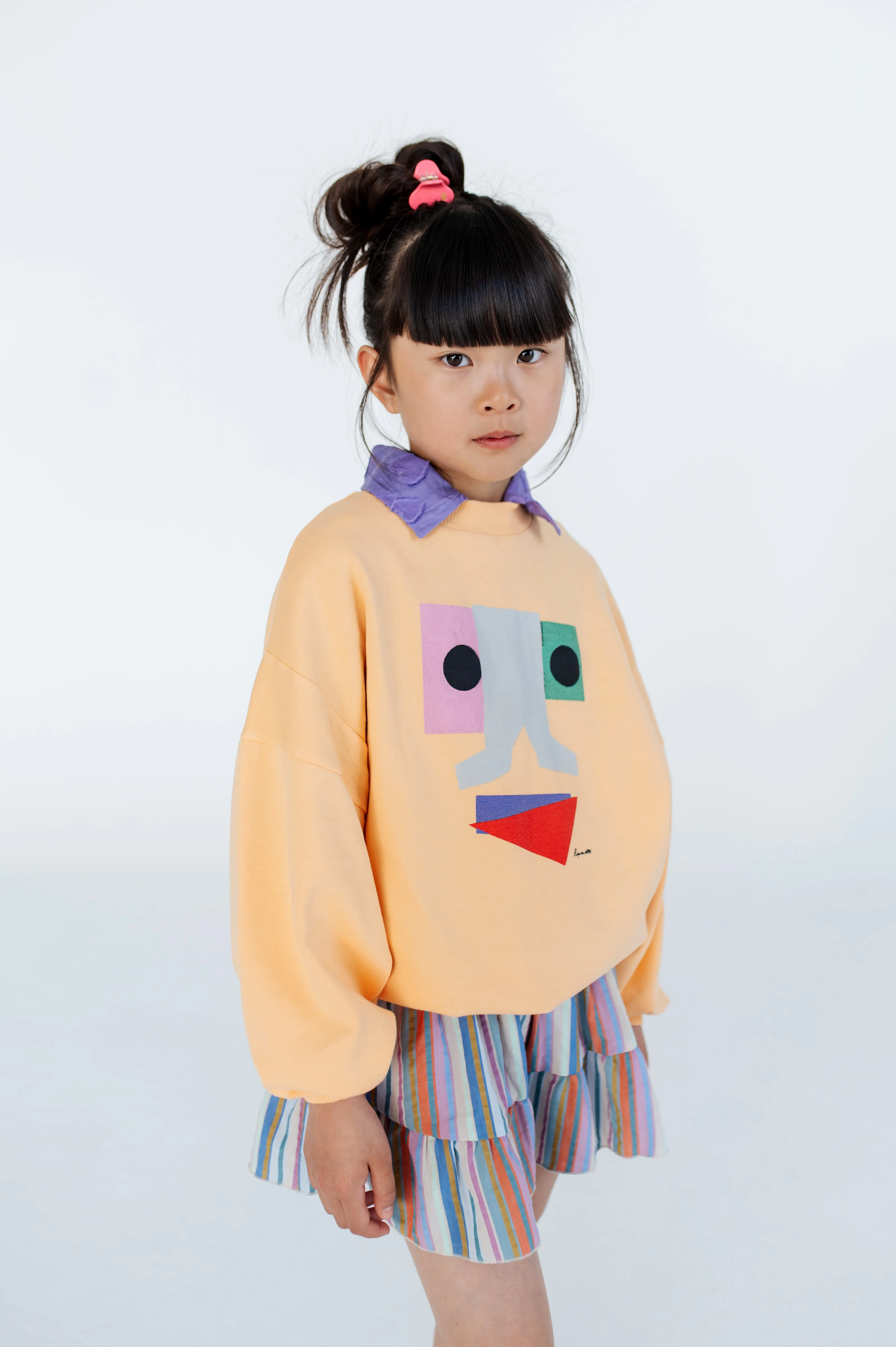 crewneck sweater - apricot orange