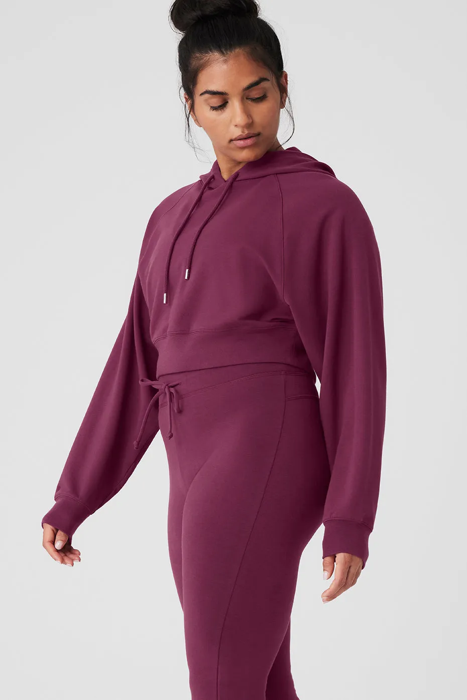 Cropped Double Take Hoodie - Wild Berry