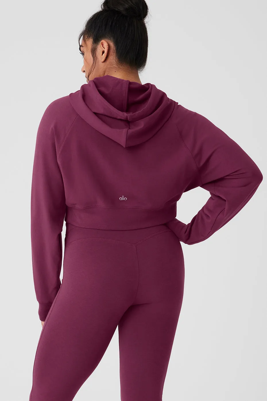 Cropped Double Take Hoodie - Wild Berry
