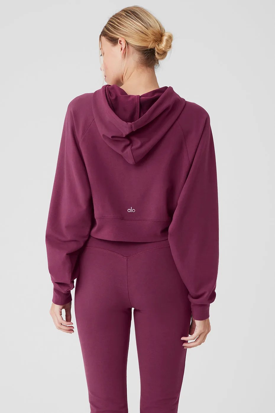Cropped Double Take Hoodie - Wild Berry