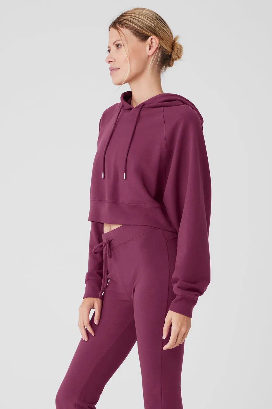 Cropped Double Take Hoodie - Wild Berry