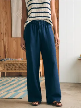 Faherty Brand Monterey Linen Pant in After Midnight