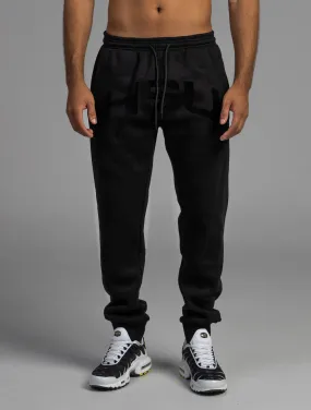 FELT TRACK PANTS - BLACK