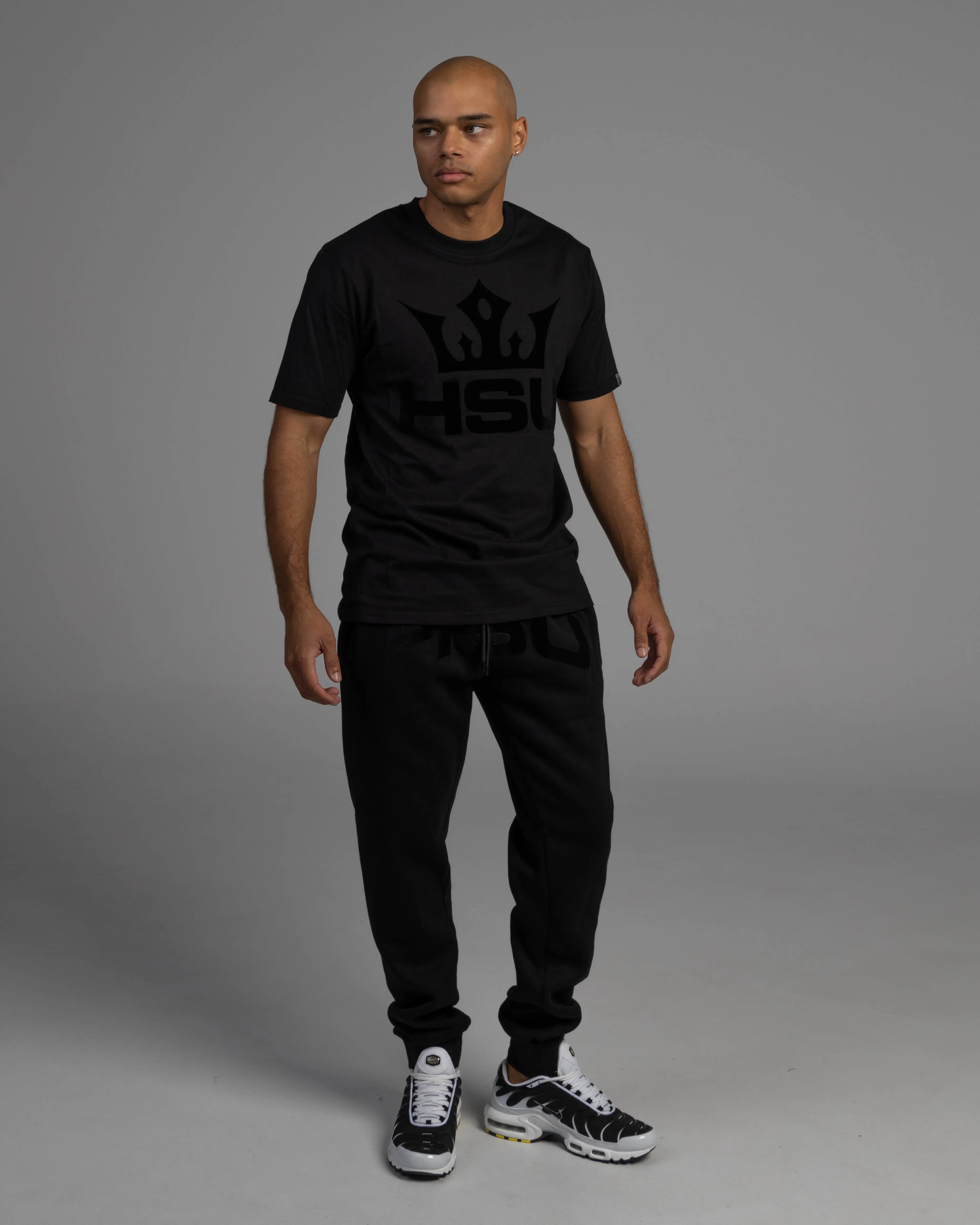 FELT TRACK PANTS - BLACK