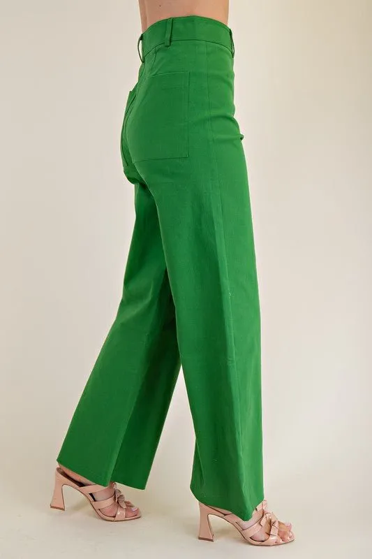 Fling High-Waisted Pants - Green