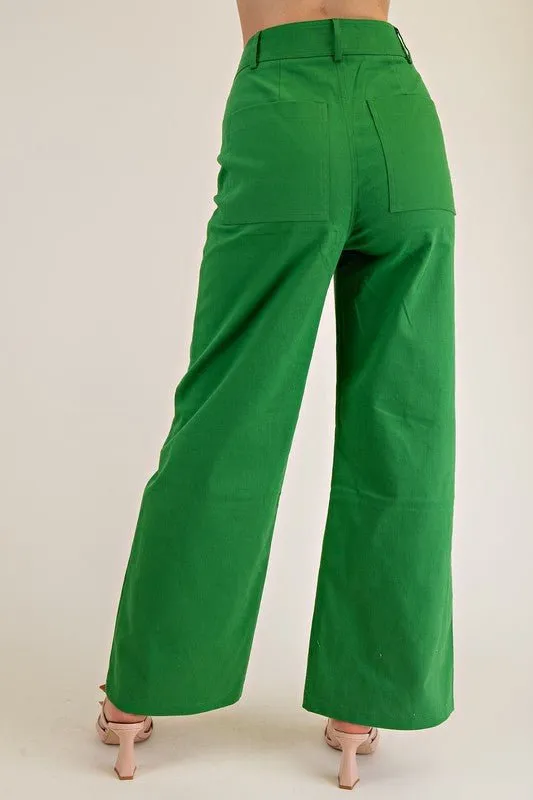 Fling High-Waisted Pants - Green
