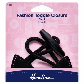 Hemline Black Fashion Toggle Closure Pack
