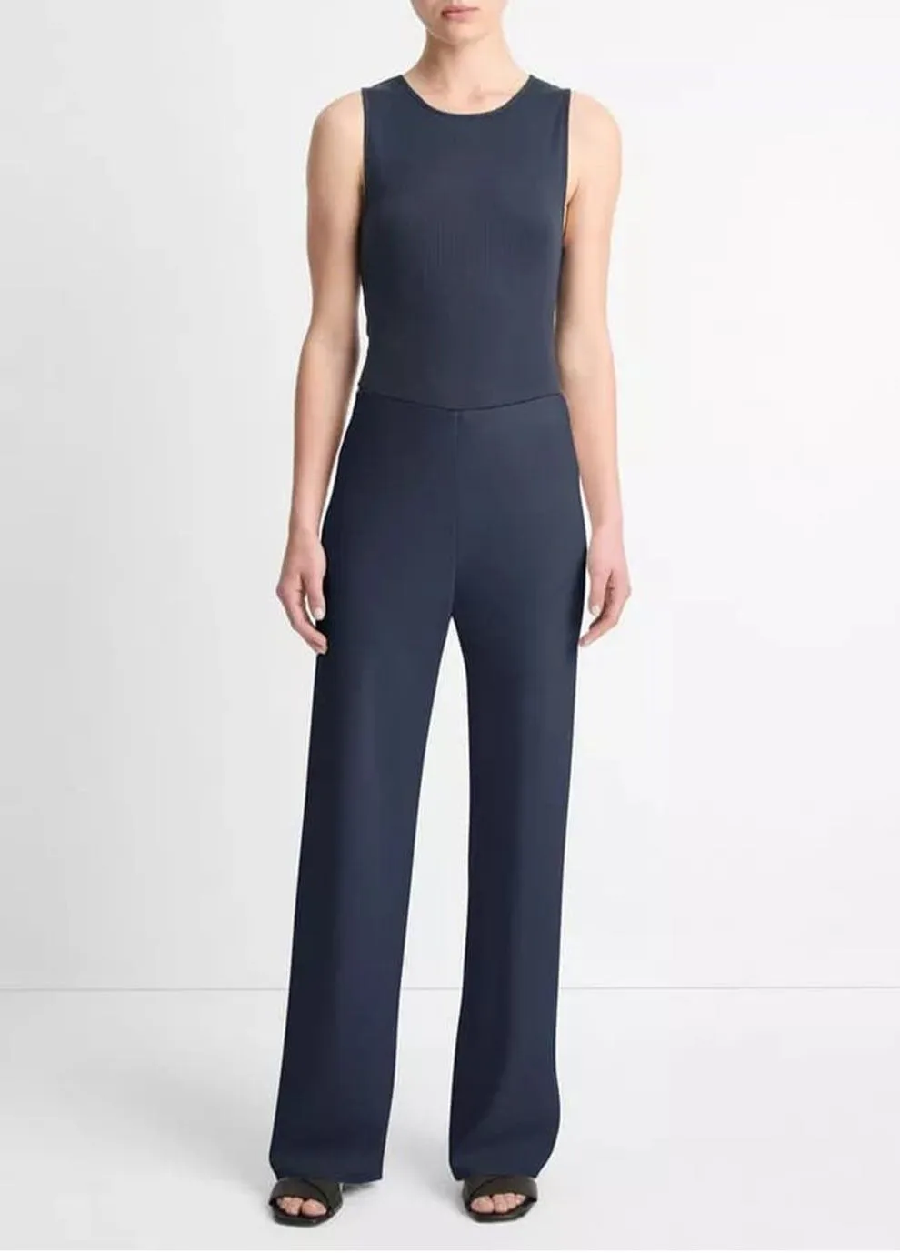 High Waisted Bias Pant in Coastal
