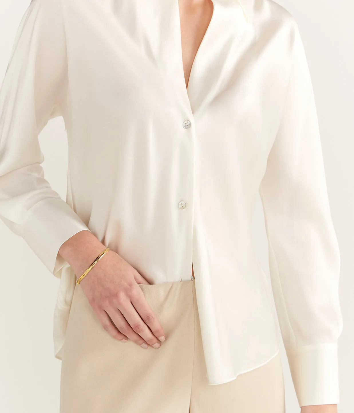 High Waisted Bias Pant in Shell