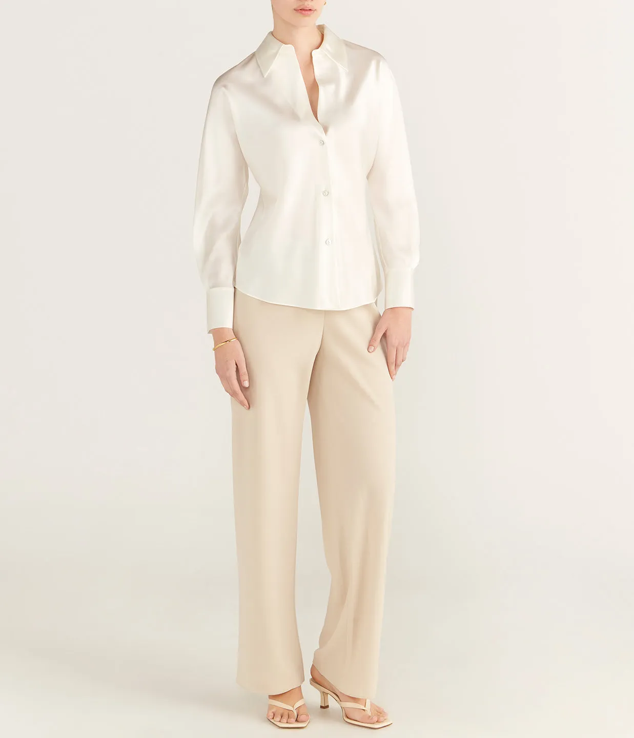 High Waisted Bias Pant in Shell