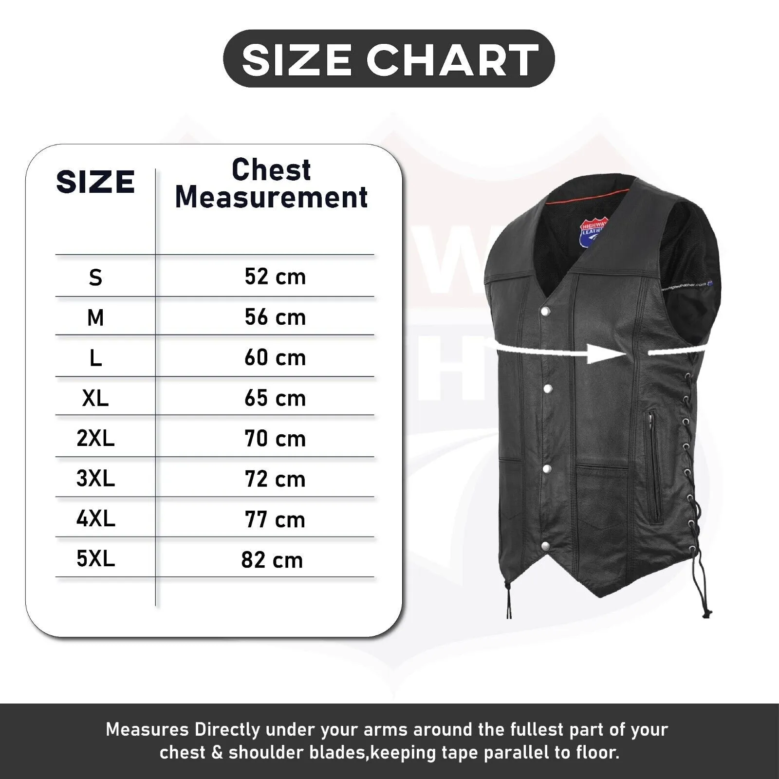HL3540SPT Black Mens Genuine Leather 7 Pockets Motorcycle Biker Vest ANARCHY Black SOA