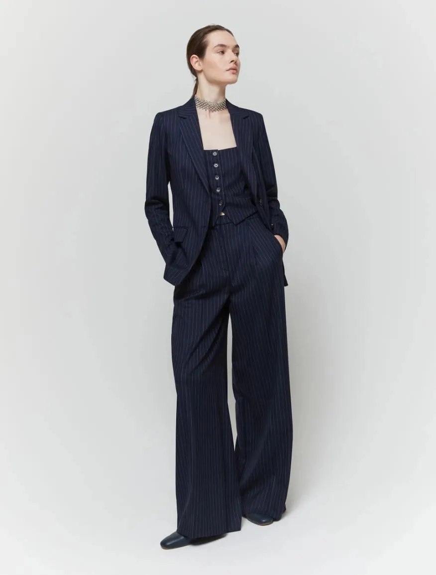 IBLUES Pinstripe Navy Blazer