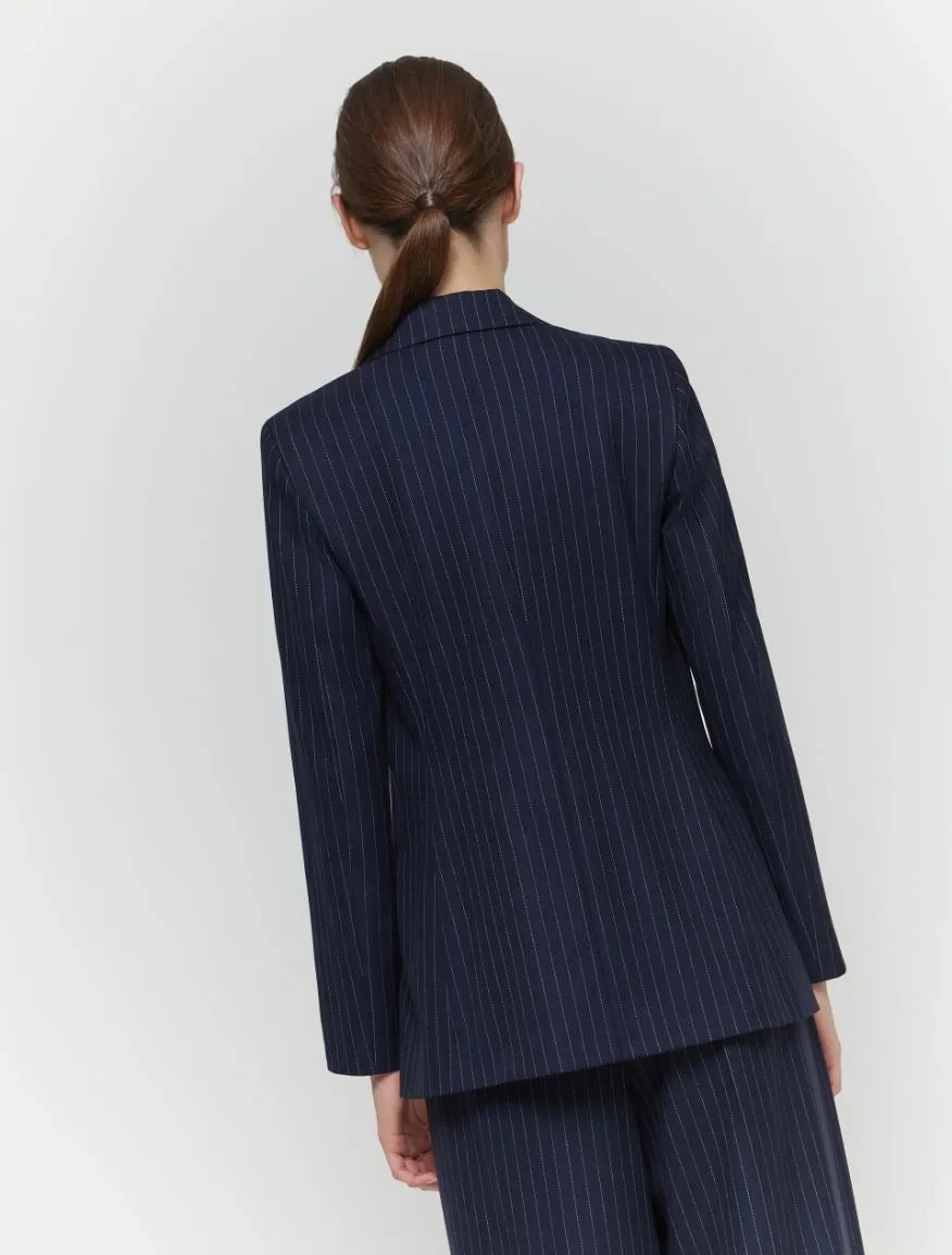 IBLUES Pinstripe Navy Blazer