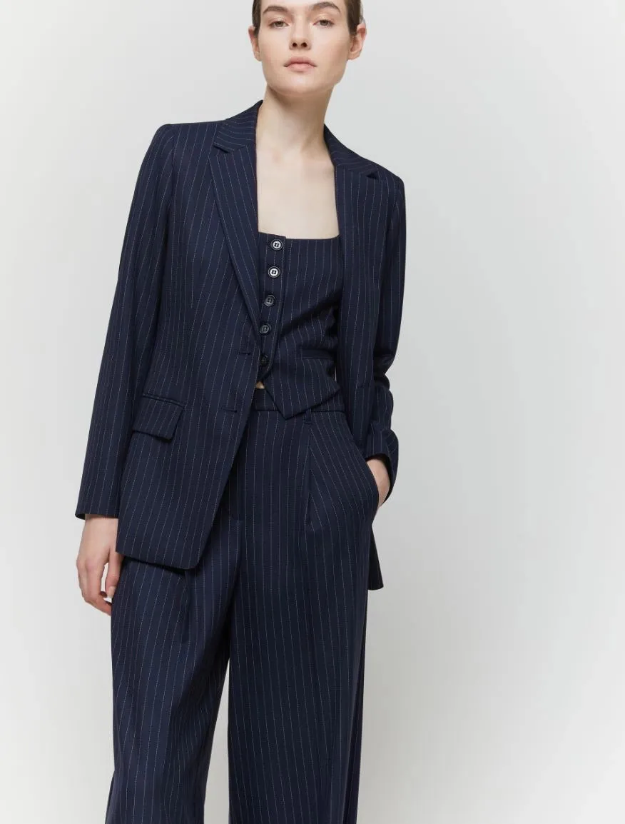 IBLUES Pinstripe Navy Blazer