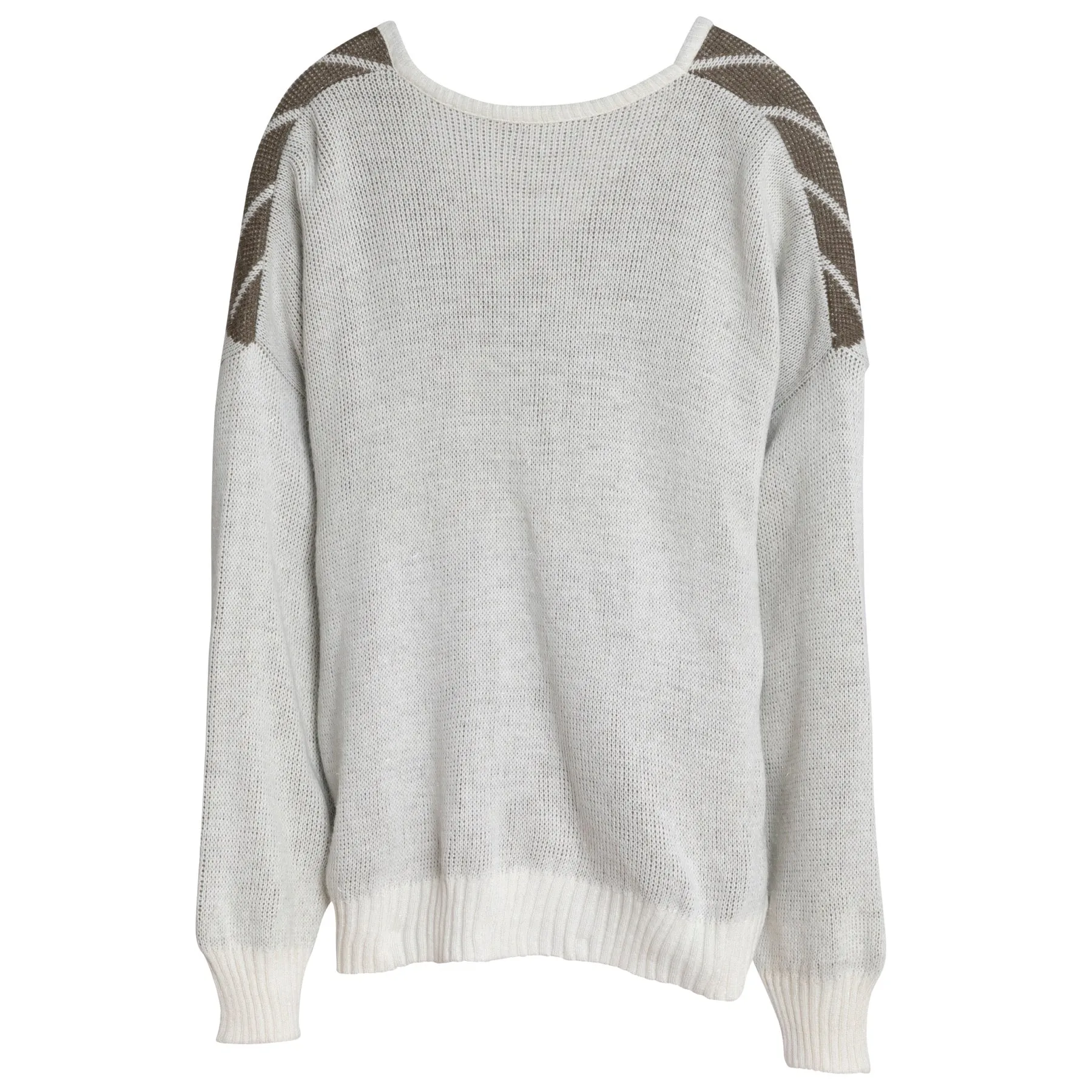 LYS Yarn Single Knit Fair Isle V Neck Jumper