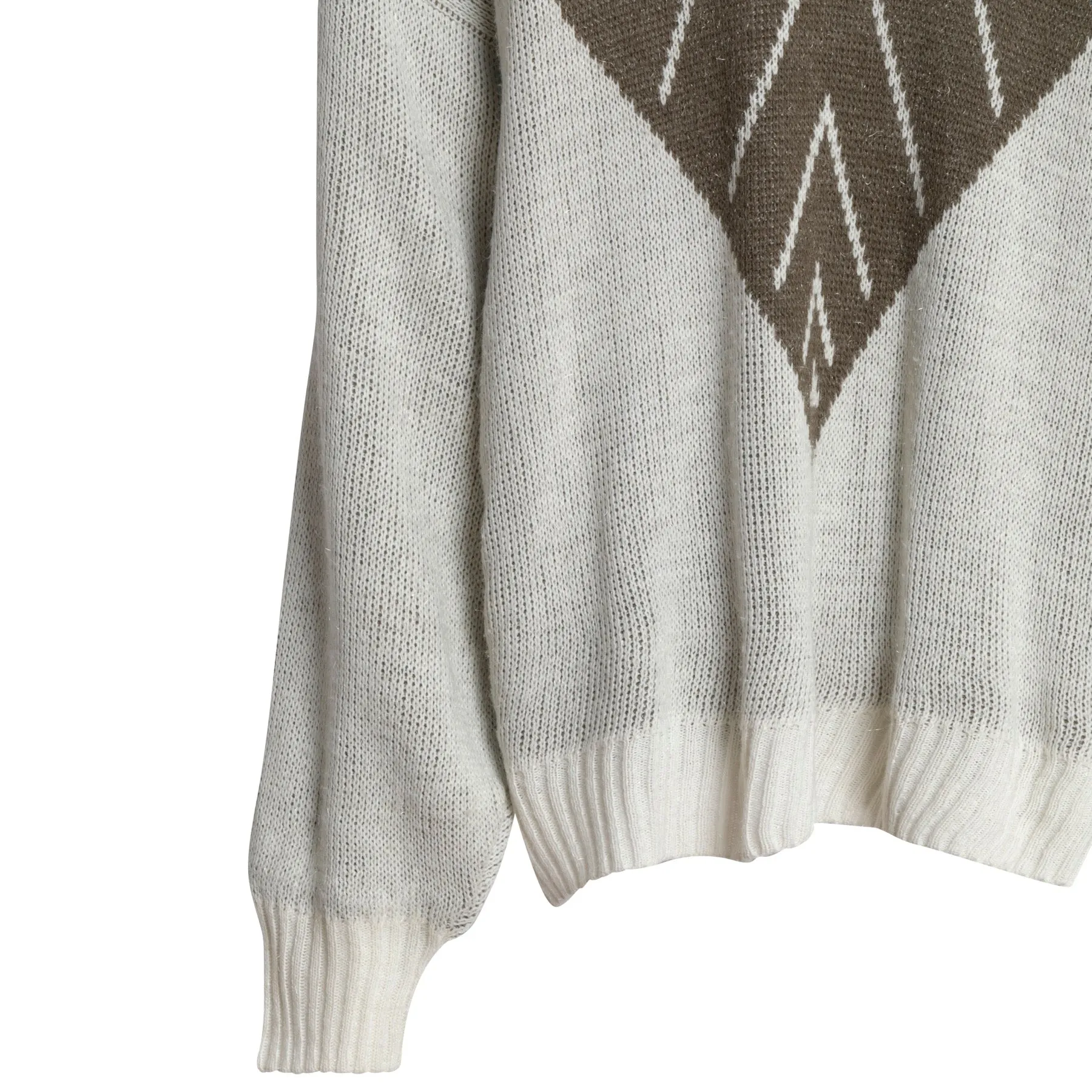 LYS Yarn Single Knit Fair Isle V Neck Jumper
