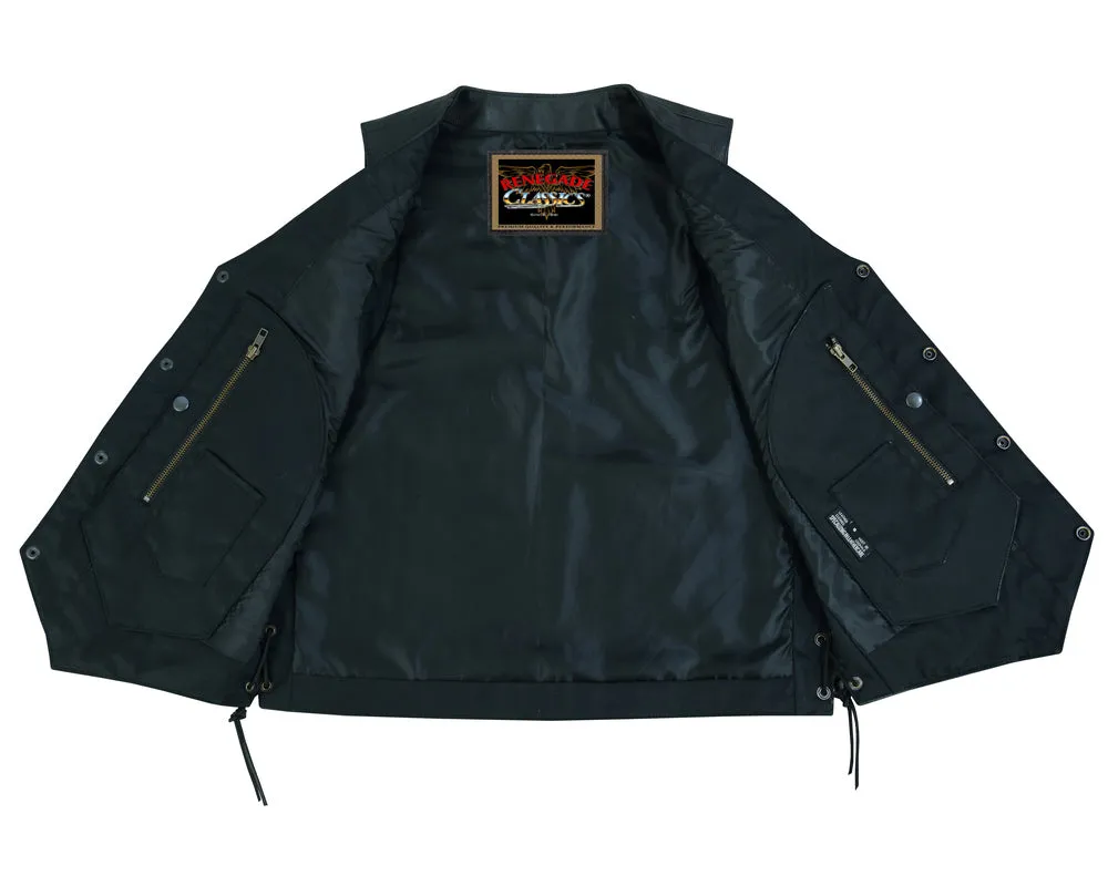 Men's Line Ranger Multi-Pocket Motorcycle Vest - Black