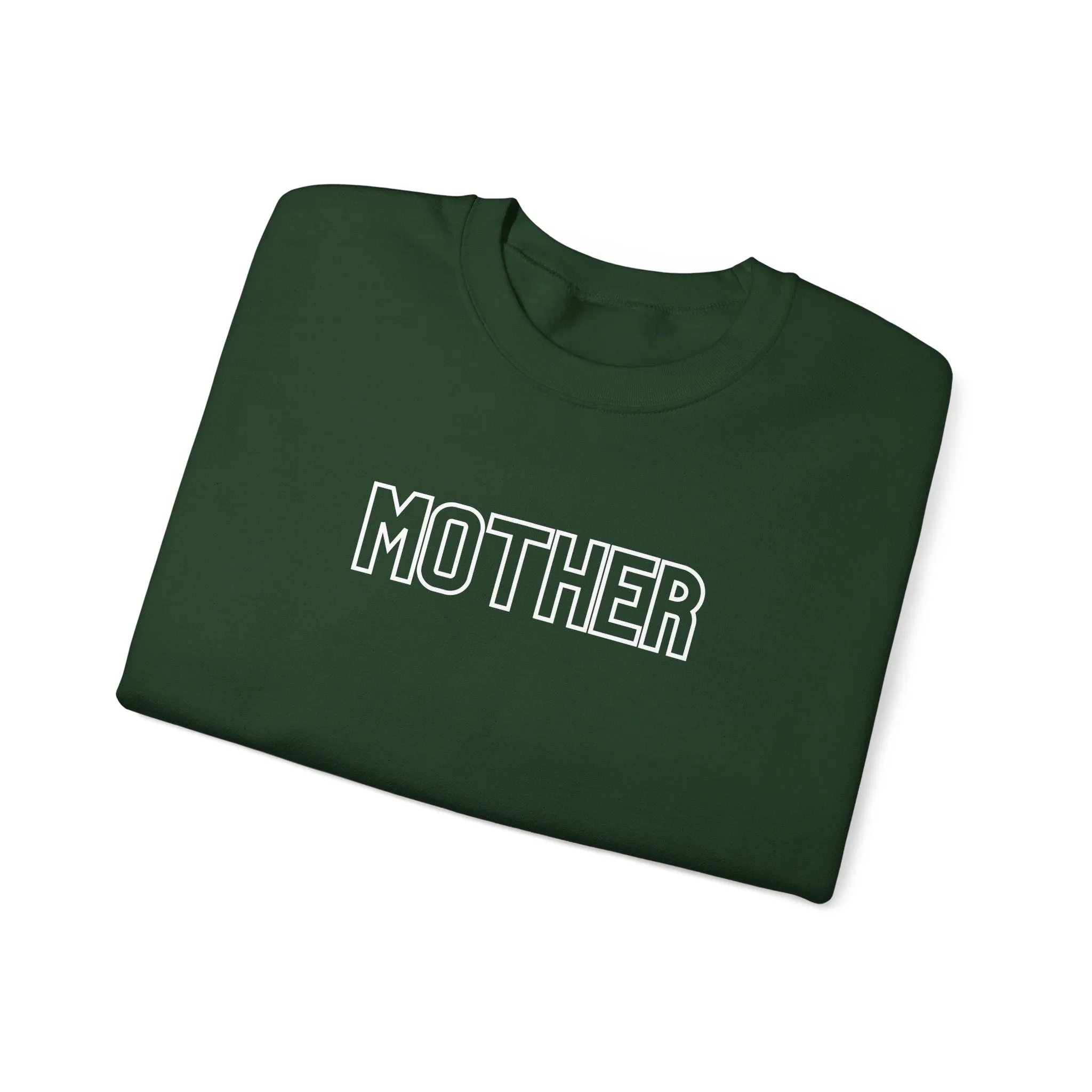 MOTHER Oversized Pullover Crewneck Sweatshirt, Gifts for Mom, Baby Shower Gifts, White on Hunter Green, Mother's Day Gift