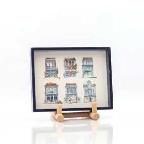 Navy Lacquer Trinket Tray - Blue Shophouses
