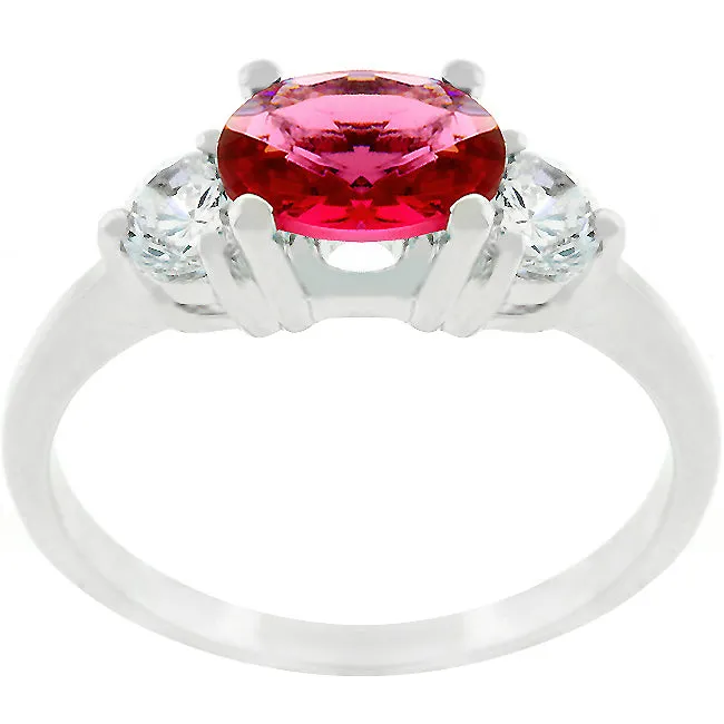 Oval Quartet Cubic Zirconia Ring