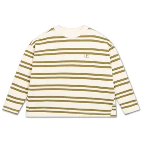 oversized boxy sweater - green moss stripe