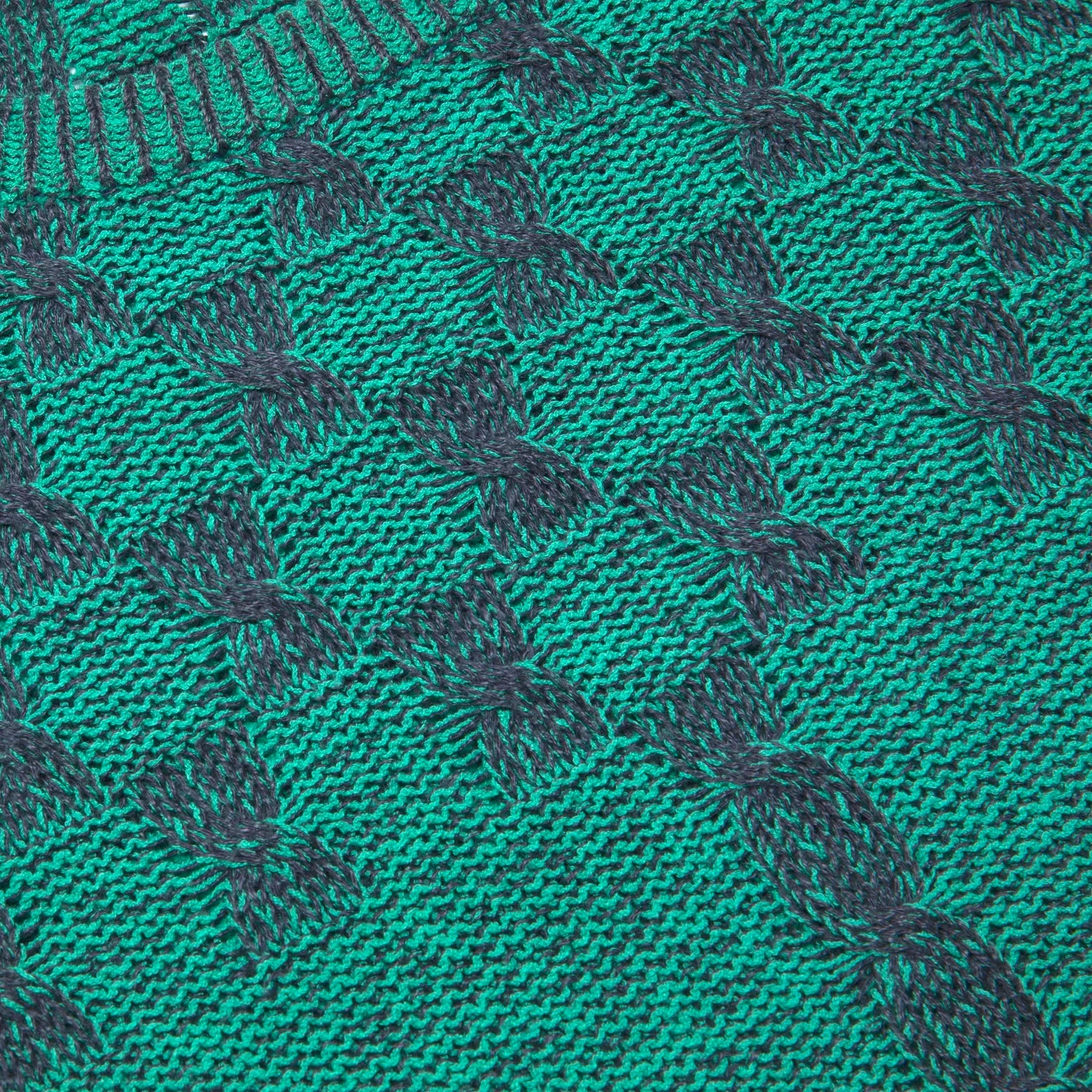 Two Ply Cotton Linen Yarn Cable Twist Checkerboard Pullover